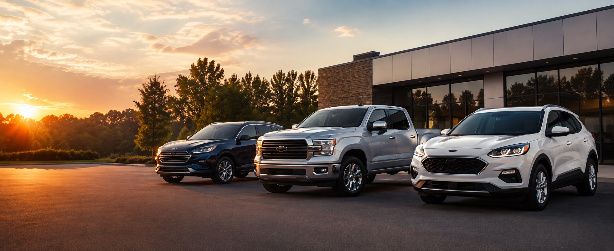 Late-model pre-owned vehicles at a dealership